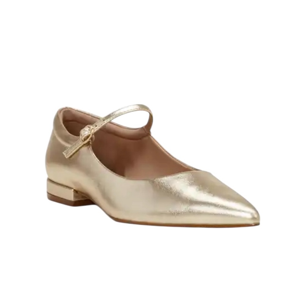 Vince Camuto Eloise Mary Jane Egyptian Gold Leather Shoes NEW Size 9.5